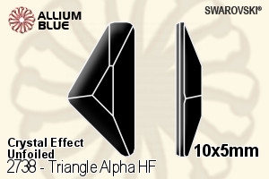 Swarovski Triangle Alpha Flat Back Hotfix (2738) 10x5mm - Crystal Effect Unfoiled