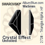 施華洛世奇 Triangle Alpha 熨底平底石 (2738) 10x5mm - 白色（半塗層） 無水銀底