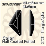 スワロフスキー Triangle Alpha ラインストーン (2738) 12x6mm - カラー（ハーフ　コーティング） 裏面プラチナフォイル
