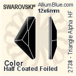Swarovski Triangle Alpha Flat Back Hotfix (2738) 12x6mm - Crystal Effect Unfoiled