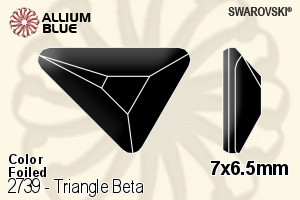 Swarovski Triangle Beta Flat Back No-Hotfix (2739) 7x6.5mm - Color With Platinum Foiling - Haga Click en la Imagen para Cerrar
