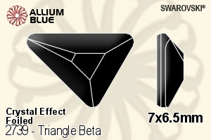 Swarovski Triangle Beta Flat Back No-Hotfix (2739) 7x6.5mm - Crystal Effect With Platinum Foiling - Haga Click en la Imagen para Cerrar
