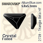 施华洛世奇 Triangle Beta 熨底平底石 (2739) 5.8x5.3mm - 透明白色 铝质水银底