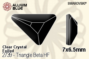 Swarovski Triangle Beta Flat Back Hotfix (2739) 7x6.5mm - Clear Crystal With Aluminum Foiling - Click Image to Close