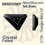 Swarovski Triangle Beta Flat Back Hotfix (2739) 7x6.5mm - Clear Crystal With Aluminum Foiling