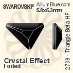 スワロフスキー Triangle Beta ラインストーン ホットフィックス (2739) 5.8x5.3mm - クリスタル エフェクト 裏面アルミニウムフォイル