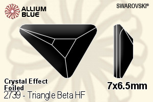 スワロフスキー Triangle Beta ラインストーン ホットフィックス (2739) 7x6.5mm - クリスタル エフェクト 裏面アルミニウムフォイル