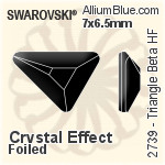 施華洛世奇 Triangle Beta 熨底平底石 (2739) 7x6.5mm - 白色（半塗層） 鋁質水銀底