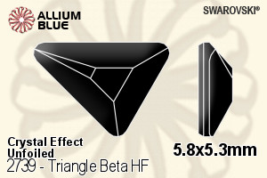 Swarovski Triangle Beta Flat Back Hotfix (2739) 5.8x5.3mm - Crystal Effect Unfoiled - Click Image to Close