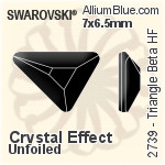 Swarovski Triangle Beta Flat Back Hotfix (2739) 7x6.5mm - Crystal Effect With Aluminum Foiling