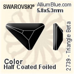 スワロフスキー Triangle Beta ラインストーン (2739) 5.8x5.3mm - カラー（ハーフ　コーティング） 裏面プラチナフォイル