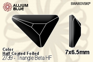 Swarovski Triangle Beta Flat Back Hotfix (2739) 7x6.5mm - Color (Half Coated) With Aluminum Foiling - Click Image to Close