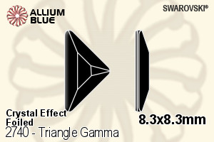 施华洛世奇 Triangle Gamma 平底石 (2740) 8.3x8.3mm - 白色（半涂层） 白金水银底 - 关闭视窗 >> 可点击图片