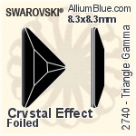 施华洛世奇 Triangle Gamma 平底石 (2740) 8.3x8.3mm - 白色（半涂层） 白金水银底