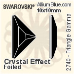 施華洛世奇 Triangle Gamma 平底石 (2740) 10x10mm - 白色（半塗層） 白金水銀底
