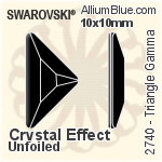 スワロフスキー Triangle Gamma ラインストーン (2740) 10x10mm - クリスタル エフェクト 裏面プラチナフォイル