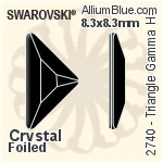 スワロフスキー Triangle Gamma ラインストーン ホットフィックス (2740) 10x10mm - クリスタル 裏面アルミニウムフォイル