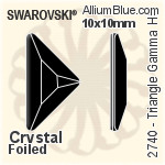 スワロフスキー Triangle Gamma ラインストーン ホットフィックス (2740) 10x10mm - クリスタル エフェクト 裏面アルミニウムフォイル