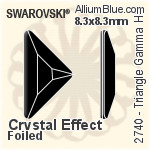 スワロフスキー Triangle Gamma ラインストーン ホットフィックス (2740) 10x10mm - クリスタル エフェクト 裏面アルミニウムフォイル
