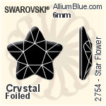 Swarovski Star Flower Flat Back No-Hotfix (2754) 6mm - Clear Crystal With Platinum Foiling