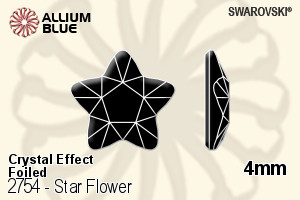 スワロフスキー Star Flower ラインストーン (2754) 4mm - クリスタル エフェクト 裏面プラチナフォイル - ウインドウを閉じる