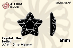 Swarovski Star Flower Flat Back No-Hotfix (2754) 6mm - Crystal Effect With Platinum Foiling