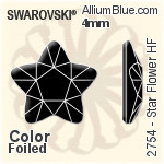 スワロフスキー Star Flower ラインストーン ホットフィックス (2754) 6mm - クリスタル エフェクト 裏面アルミニウムフォイル