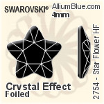 施华洛世奇 Star Flower 熨底平底石 (2754) 4mm - 白色（半涂层） 铝质水银底