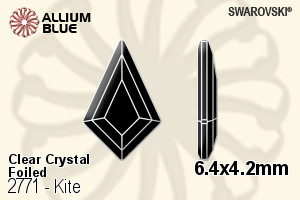 Swarovski Kite Flat Back No-Hotfix (2771) 6.4x4.2mm - Clear Crystal With Platinum Foiling - Haga Click en la Imagen para Cerrar