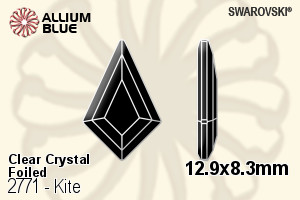 Swarovski Kite Flat Back No-Hotfix (2771) 12.9x8.3mm - Clear Crystal With Platinum Foiling - Click Image to Close