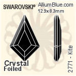 Swarovski Kite Flat Back No-Hotfix (2771) 12.9x8.3mm - Crystal Effect With Platinum Foiling