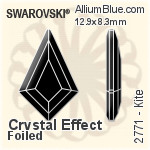 Swarovski Kite Flat Back No-Hotfix (2771) 12.9x8.3mm - Clear Crystal With Platinum Foiling