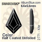 Swarovski Kite Flat Back No-Hotfix (2771) 12.9x8.3mm - Clear Crystal With Platinum Foiling
