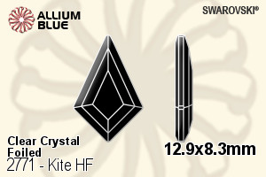 スワロフスキー Kite ラインストーン ホットフィックス (2771) 12.9x8.3mm - クリスタル 裏面アルミニウムフォイル - ウインドウを閉じる