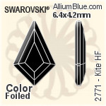 スワロフスキー Kite ラインストーン ホットフィックス (2771) 6.4x4.2mm - カラー 裏面アルミニウムフォイル