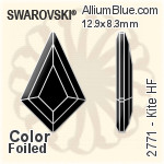 スワロフスキー Kite ラインストーン ホットフィックス (2771) 12.9x8.3mm - カラー 裏面アルミニウムフォイル