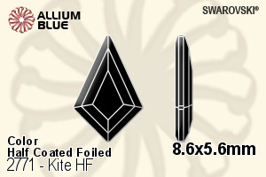 Swarovski Kite Flat Back Hotfix (2771) 8.6x5.6mm - Color (Half Coated) With Aluminum Foiling