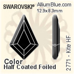 施華洛世奇 Kite 熨底平底石 (2771) 12.9x8.3mm - 顏色（半塗層） 鋁質水銀底