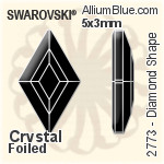Swarovski Marquise Flat Back No-Hotfix (2201) 4x1.8mm - Crystal Effect With Platinum Foiling