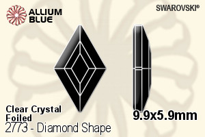 施華洛世奇 Diamond Shape 平底石 (2773) 9.9x5.9mm - 透明白色 白金水銀底 - 關閉視窗 >> 可點擊圖片