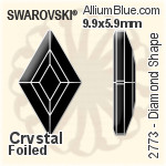 Swarovski Diamond Shape Flat Back No-Hotfix (2773) 6.6x3.9mm - Color Unfoiled