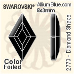 Swarovski Diamond Shape Flat Back No-Hotfix (2773) 5x3mm - Color With Platinum Foiling