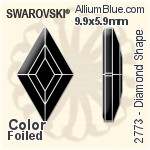 Swarovski Diamond Shape Flat Back No-Hotfix (2773) 9.9x5.9mm - Color With Platinum Foiling