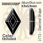 施华洛世奇 Diamond Shape 平底石 (2773) 9.9x5.9mm - 颜色 无水银底