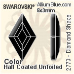 施华洛世奇 Diamond Shape 平底石 (2773) 5x3mm - 颜色（半涂层） 无水银底