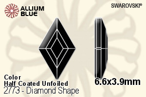 Swarovski Diamond Shape Flat Back No-Hotfix (2773) 6.6x3.9mm - Color (Half Coated) Unfoiled - Haga Click en la Imagen para Cerrar