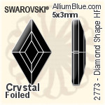 施华洛世奇 Diamond Shape 熨底平底石 (2773) 5x3mm - 透明白色 铝质水银底