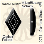 施華洛世奇 Diamond Shape 熨底平底石 (2773) 5x3mm - 白色（半塗層） 鋁質水銀底