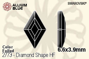 スワロフスキー Diamond Shape ラインストーン ホットフィックス (2773) 6.6x3.9mm - カラー 裏面アルミニウムフォイル - ウインドウを閉じる