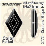 Swarovski Diamond Shape Flat Back Hotfix (2773) 6.6x3.9mm - Color (Half Coated) With Aluminum Foiling